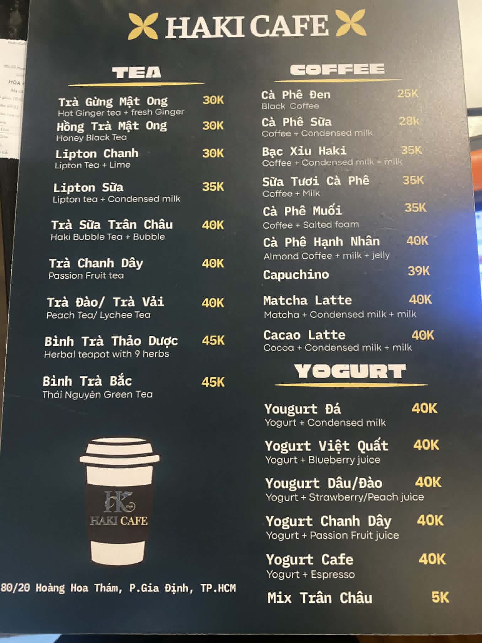 Menu Mountain Coffee - Cà phê, Trà, Yogurt